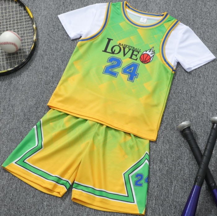 Kids 4 Color Basketball Uniform #YF316