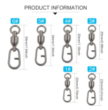 Stainless Steel Ball bearing swivel with split rings fast link quick change swivel snap