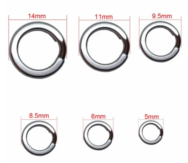 Stainless Steel Fishing Split Rings,5 mm to 14 mm