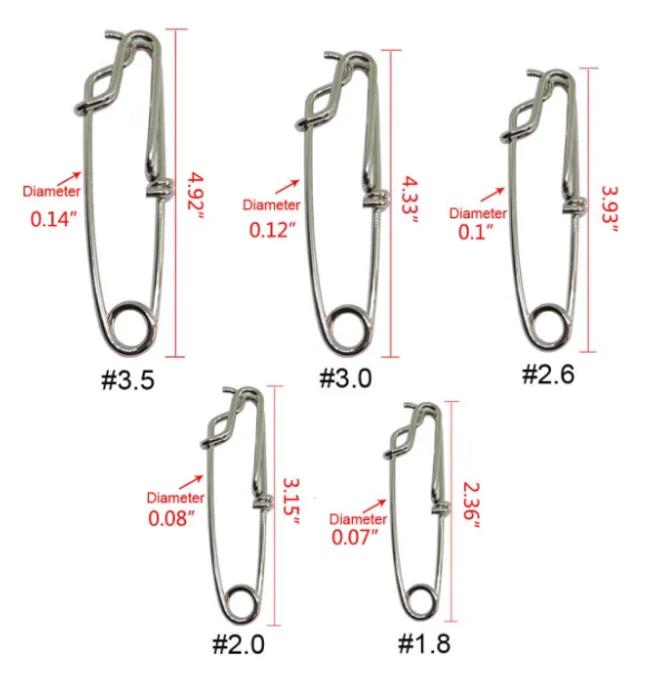 Stainless Steel Fishing Long Line Clips Snap for sea fishing ,Wire diameter 1.8 mm to 3.5 mm