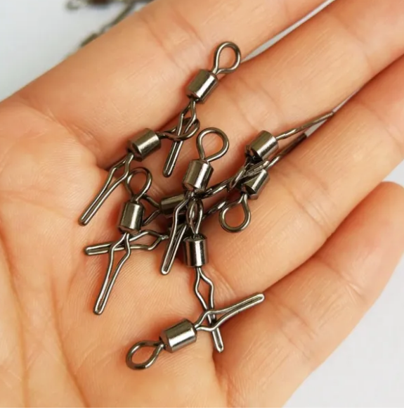 Stainless steel Fishing Rolling Swivels With Side Line Clip ，rated from 29 LB TO 88 LB