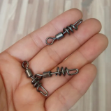 Stainless steel fishing rolling swivels with screwed snap ,size 3/0 to size 10 ,rated from 29 LB to 220 LB