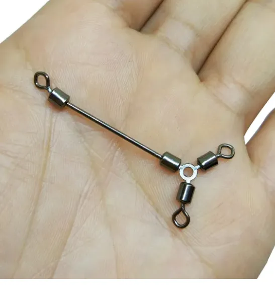 3 way Fishing swivels long leg O-shape rolling swivels,Rated from 13 LB to 62 LB
