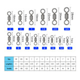 Fishing Impressed rolling swivels, Rated from 7 LB to 285 LB