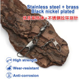 Brass Fishing Barrel Swivels with Safety Snap ,rated from 13 LB to 121 LB