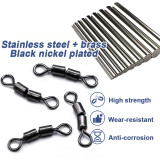 Stainless steel Fishing High speed double rolling swivels ,size 14 to 10/0 ,rated from 7 LB TO 700 LB