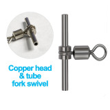 3 way Fishing Sleeves Cross line Brass Head and Tube Rolling Swivels ,size 2/0 to 12 ,Rated from 29 LB to 155 LB