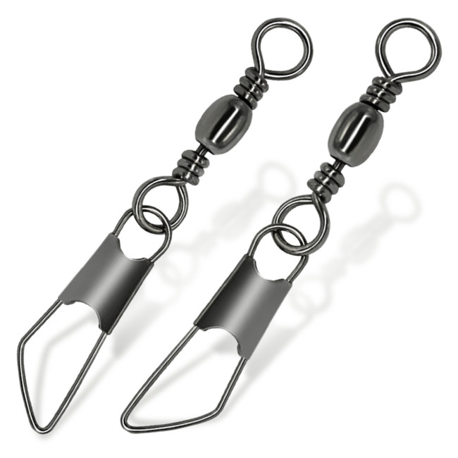 Brass Fishing Barrel Swivels with Safety Snap ,rated from 13 LB to 121 LB