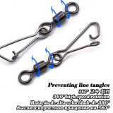 Stainless steel Fishing Rolling Swivel With Hooked Snap ,rated from 7 LB to 176 LB