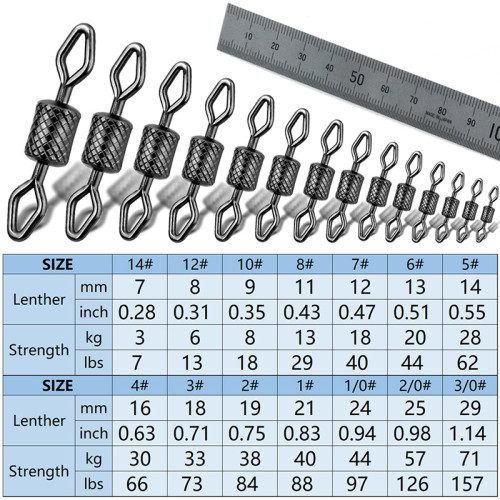 Fishing diamond eye impressed rolling swivels ,size 4/0 to 12,Rated from 7LB to 157 LB