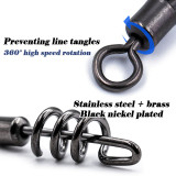 Stainless steel fishing rolling swivels with screwed snap ,size 3/0 to size 10 ,rated from 29 LB to 220 LB