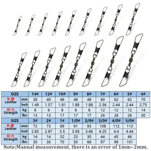 Fishing Barrel Swivels with Double Safety Snap ,rated from 9 LB to 150 LB