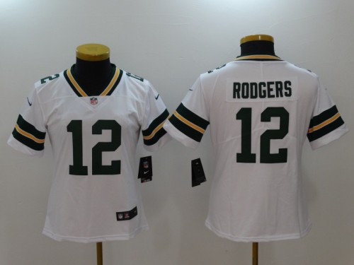 Packers Women's football jersey RODGERS 12 white