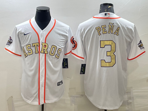 Adult Houston Astros white  3 MLB Jersey