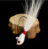 Bucktail Jig Head Hook Teaser Deep Sea Fishing Metal Jig Lure Jigging Hair