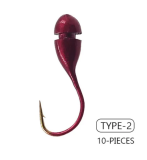 45 ° Elevation Angle Fishing Barbed Hook Red Worm Overturned Head Lifelike Lure Bait Carp Fishhooks
