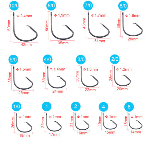 Fishing Circle Hook Sea Fishing Octopus Hooks High Carbon Steel Offset Hook Worm Fishook