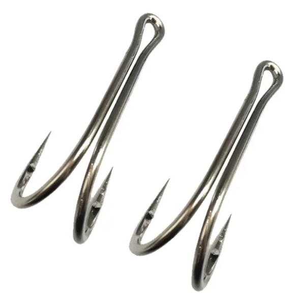 Classic Sharp Durable Double Hooks High Carbon Steel Saltwater Hook Small Fly Tying Fishing Hooks