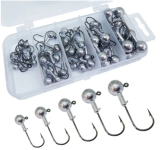 Jig Head Fishing Hooks Set 1.5g-10g Lead Jighead Fishhooks Jigging Hook Unpainted Worm Circle Hook for Carp Fishing