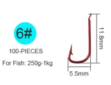Small Size Red Hook Barbed Fishhook High Carbon Steel Fishing Hooks