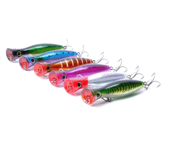 Popper Fishing Luya Lures 13CM 43G Topwater Hard Fishhook River Sea Simulation Baits 3D Fishs Artificia Spinning Tackle