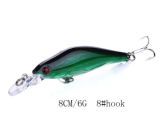 Minnow Wobbler Fishing Lure 8CM-6.3G-8# Rock fishing Trolling Swimbait Jerkbait Artificial Bait Bass Bait Depth 0.6-1.5m
