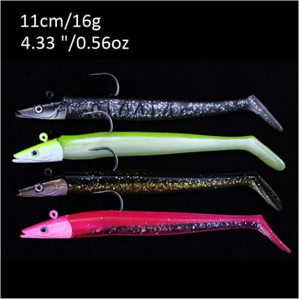 16g Lead Head Jigs Soft Fishing Lures with Hook Sinking Swimbaits for Saltwater and Freshwater