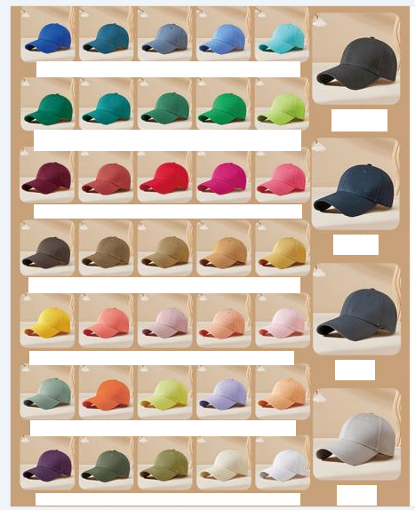 Adjustable Baseball Cap (Cap brim 8cm ，#256)