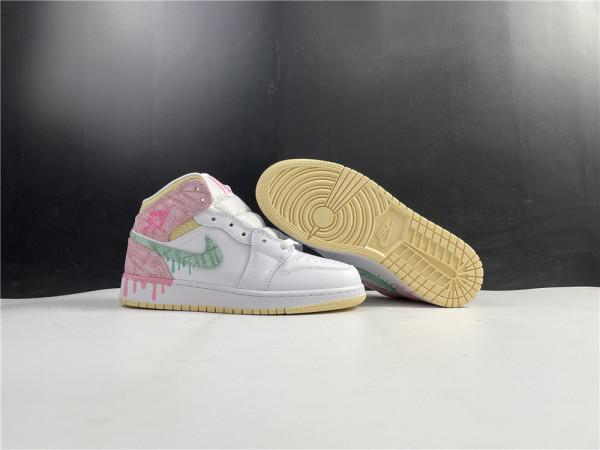  Nike Air Jordan 1 Mid Kids “Paint Drip” 