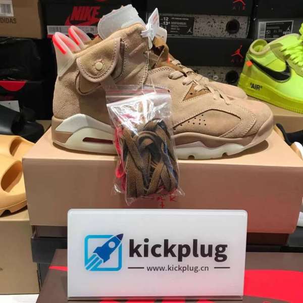 Travis Scott x Air Jordan 6 SP British Khaki / Bright Crimson-Sail 