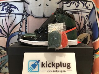 Air Jordan 1 High Patent Green BLack