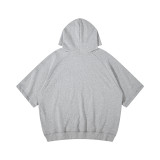 Unisex 350GSM Heavyweight Cotton Short Sleeve Hooded Sweatshirt BE-1189