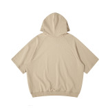 Unisex 350GSM Heavyweight Cotton Short Sleeve Hooded Sweatshirt BE-1189