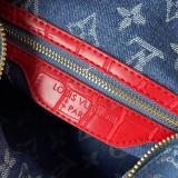 B1P46E57 Popular denim material+leather bag