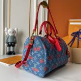 B1P46E57 Popular denim material+leather bag