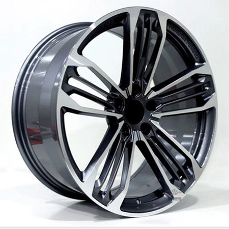 Cadillac CT4 18 inch 9.5J forged wheels alloy 6061 gun metal machine face and bright black