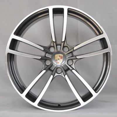Porsche 911 20 inch 9J forged wheels alloy 6061 Bright black machine face and Matte black