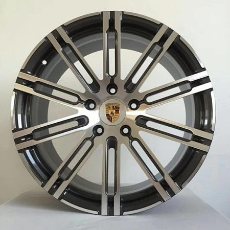 Porsche Panamera 20 inch 10J forged wheels alloy 6061 Bright black machine face and Matte black gray