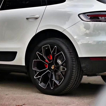 Porsche Cayenne 19 inch 9.5J forged wheels alloy 6061 bright black machine face and Matte black