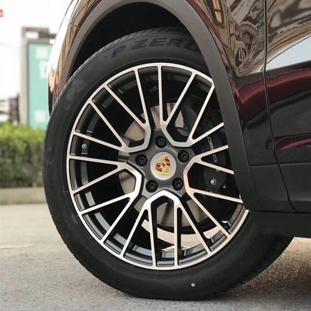 Porsche Cayenne 21 inch 10J forged wheels Aluminum alloy 6061 Bright gray machine face and bright black
