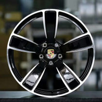 Porsche Macan 22 inch 9.5J forging 5 spokes wheels Aluminum alloy 6061 bright black machine face
