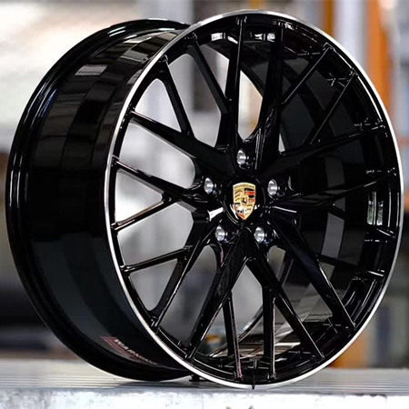 Porsche Panamera 21 inch 9.5J forged wheels alloy 6061 Bright black and gray