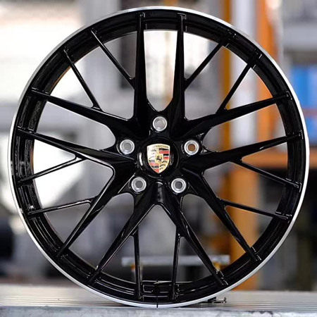 Porsche Panamera 21 inch 9.5J forged wheels alloy 6061 Bright black and gray