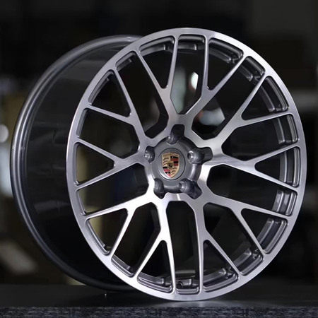 Porsche Cayenne 20 inch 9.5J forged wheels alloy 6061 Bright black machine face and Matte black