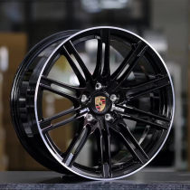 Porsche Cayman 21 inch 9.5J forged wheels alloy 6061 Bright black and gray