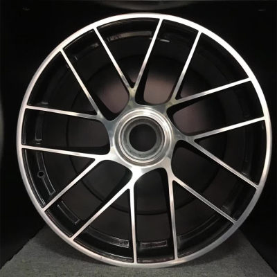 Porsche 18 19 20 21 22 inch forged wheels alloy 6061  bright black machine face