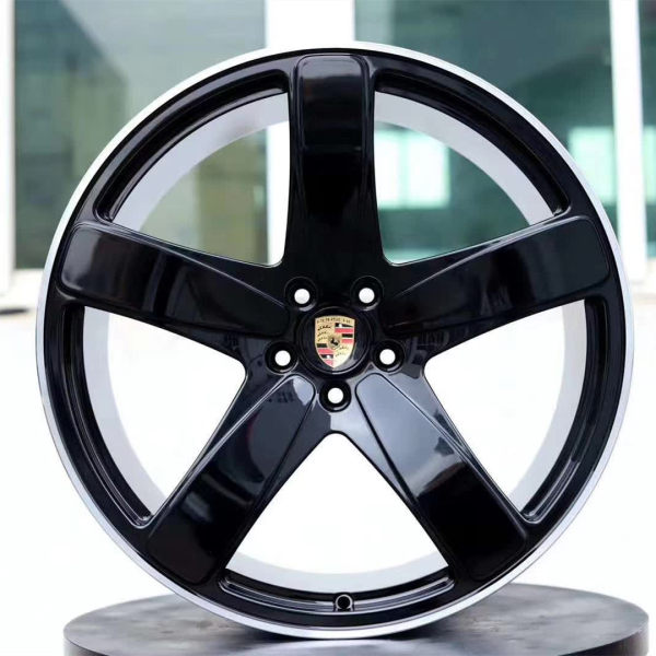 Porsche Boxster 19 inch 9.5J forged wheels alloy 6061 bright black machine face and Matte black