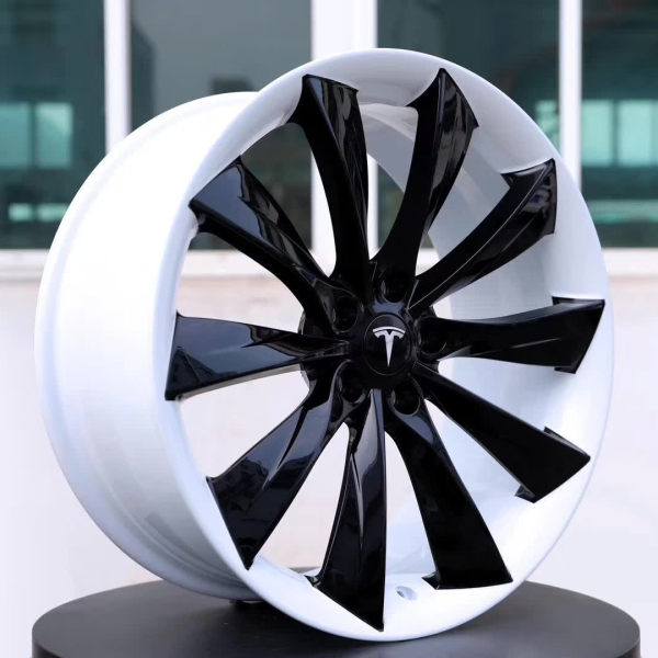 For Tesla Model 3 18x10J Forged Wheels Bright White And Bright Black Aluminum Alloy 6061