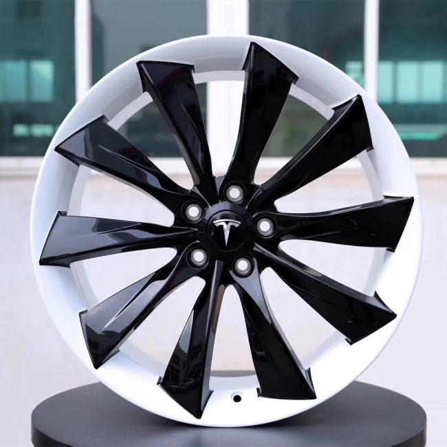 For Tesla Model 3 18x10J Forged Wheels Bright White And Bright Black Aluminum Alloy 6061