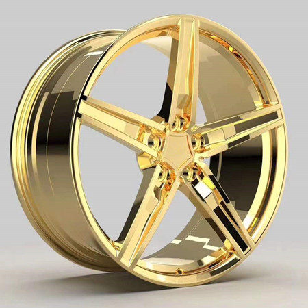 Customized Forged Wheels Bright Golden 5 spokes Aluminum alloy 6061